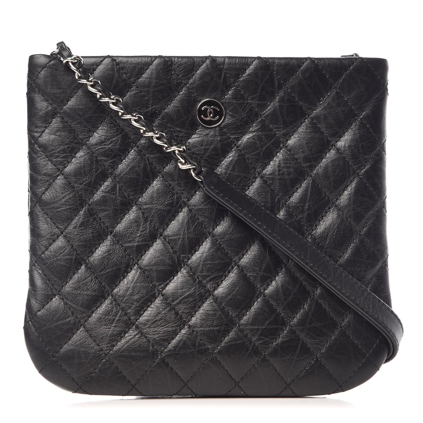 Quilted Lambskin Crossbody Bag Black