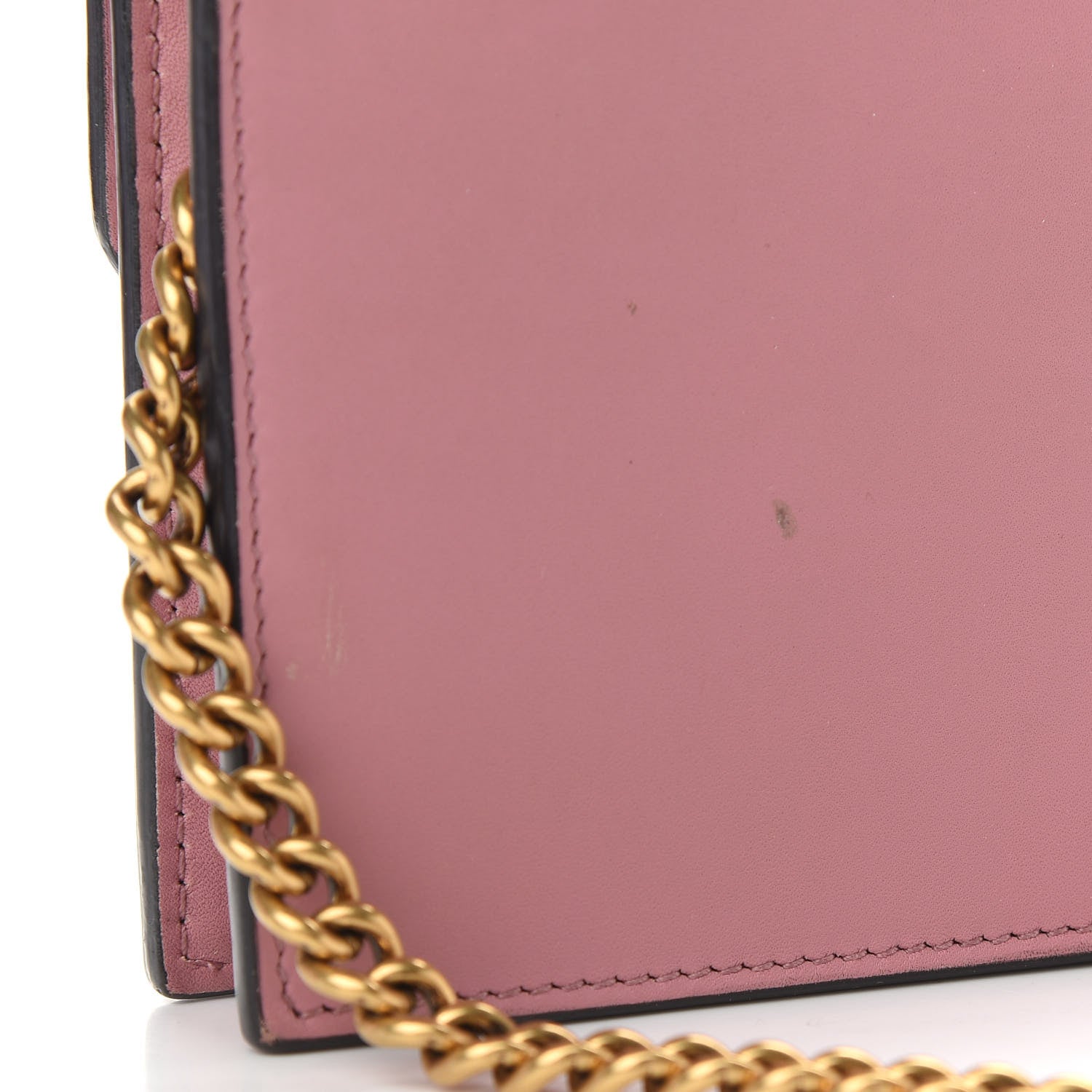 Gucci Calfskin Mini Peony Pearly Wallet on Chain Pink 9 of 10