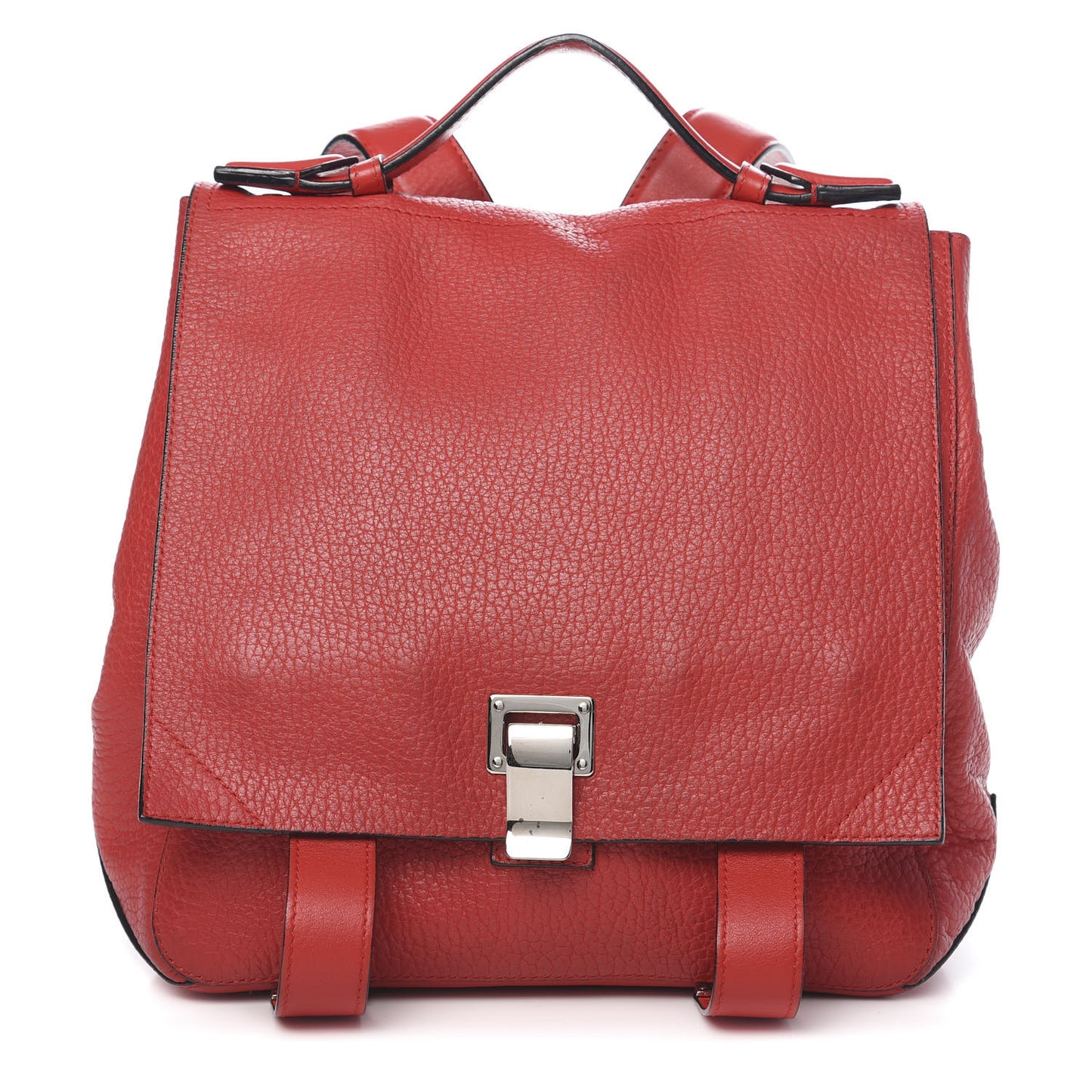 Pebbled Calfskin PS Courier Backpack Red