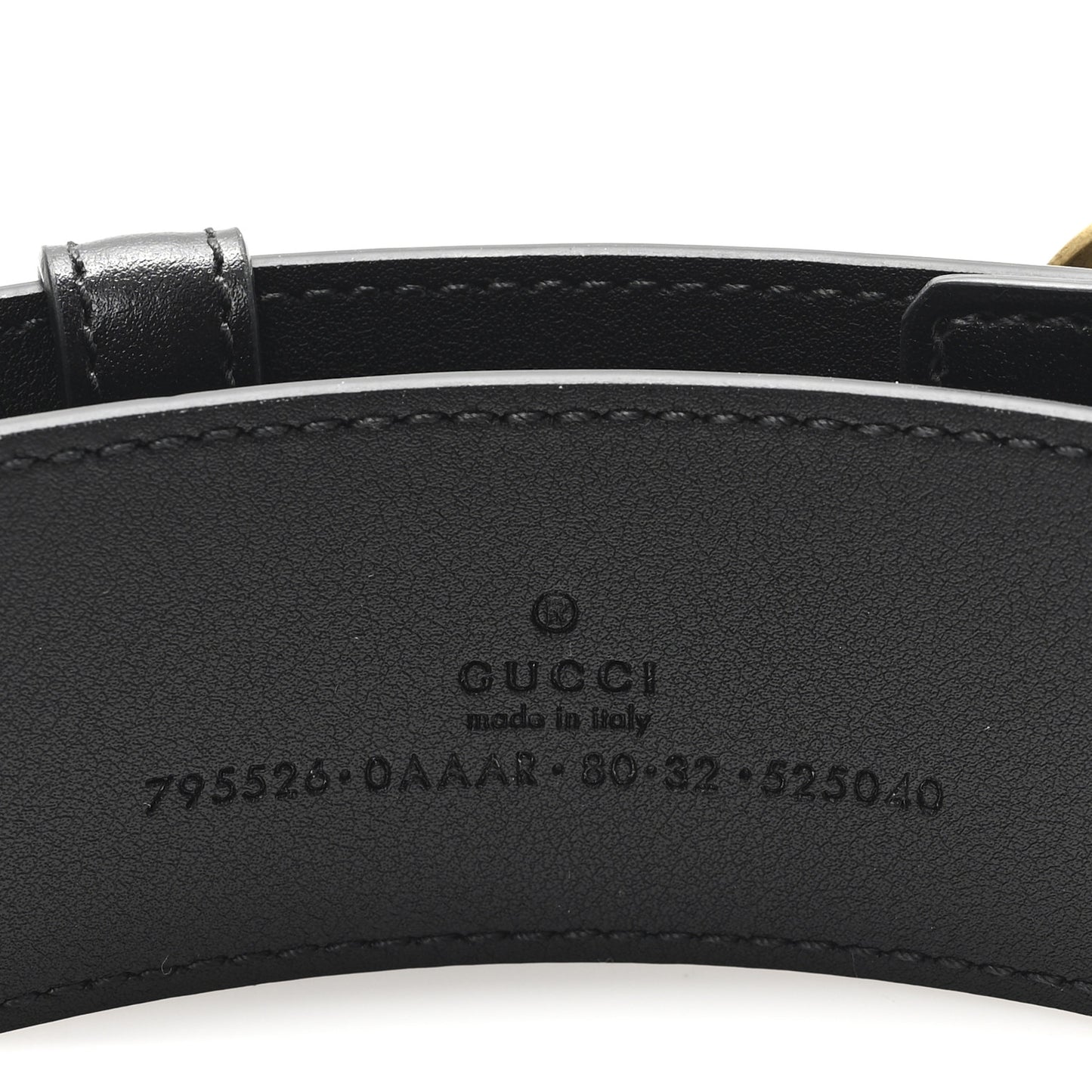 Plutone Calfskin Geometric Double G 40mm Belt 80 32 Black