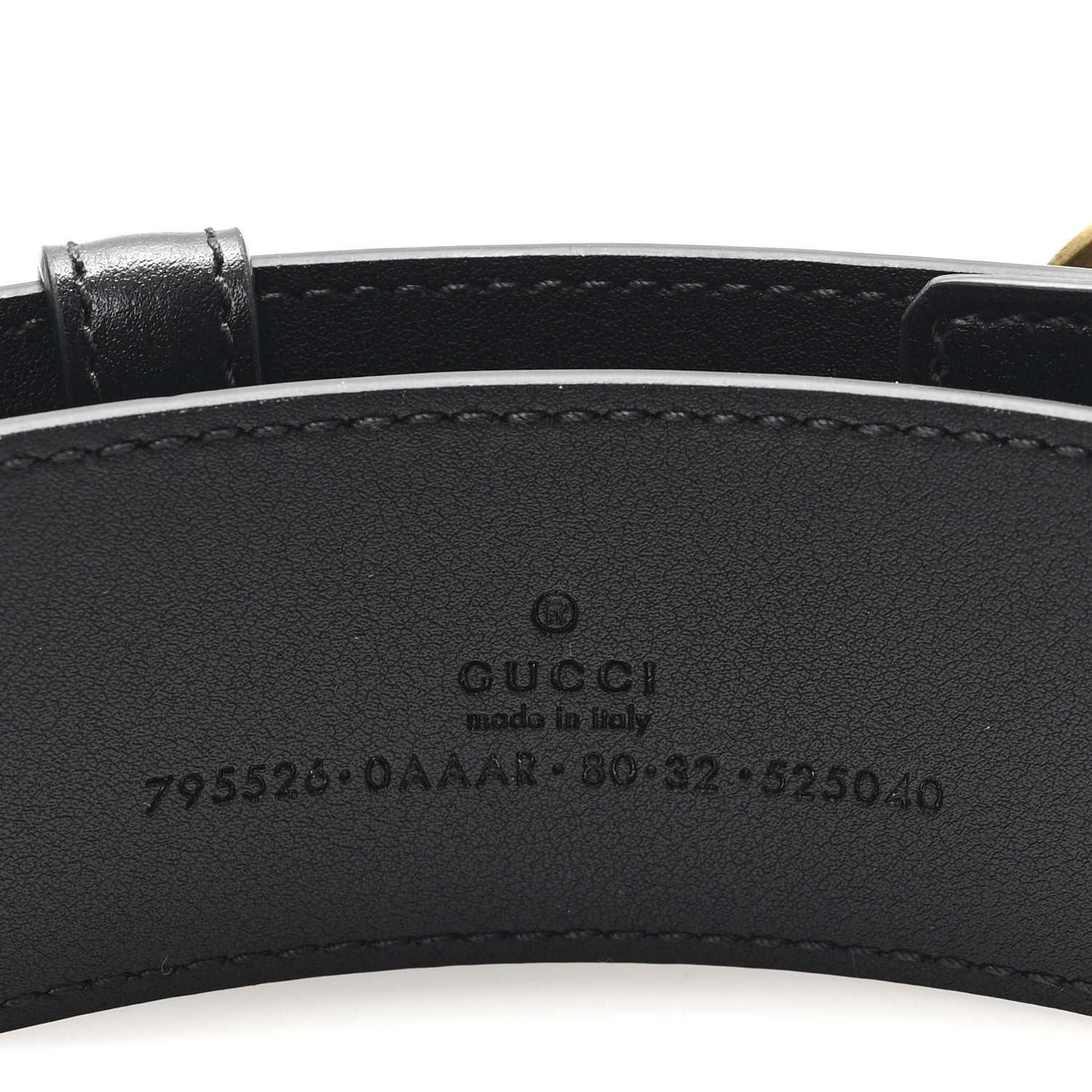Gucci Plutone Calfskin Geometric Double G 40mm Belt 80 32 Black 3 of 4