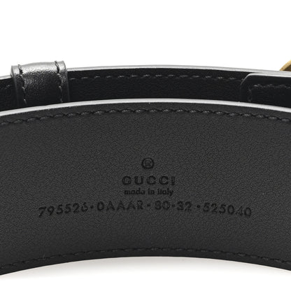 Gucci Plutone Calfskin Geometric Double G 40mm Belt 80 32 Black 3 of 4