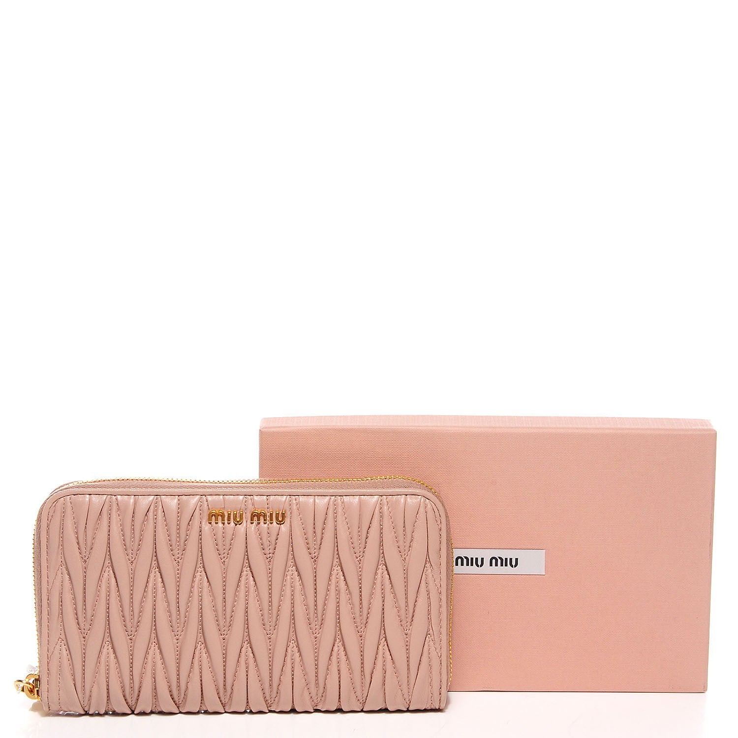 Miu Miu Matelasse Zip Around Wallet Cammeo 5 of 9