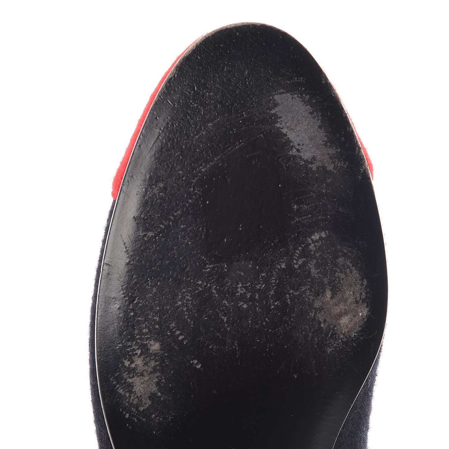 Felt Suede Cap Toe CC Ballerina Flats 36 Blue Red