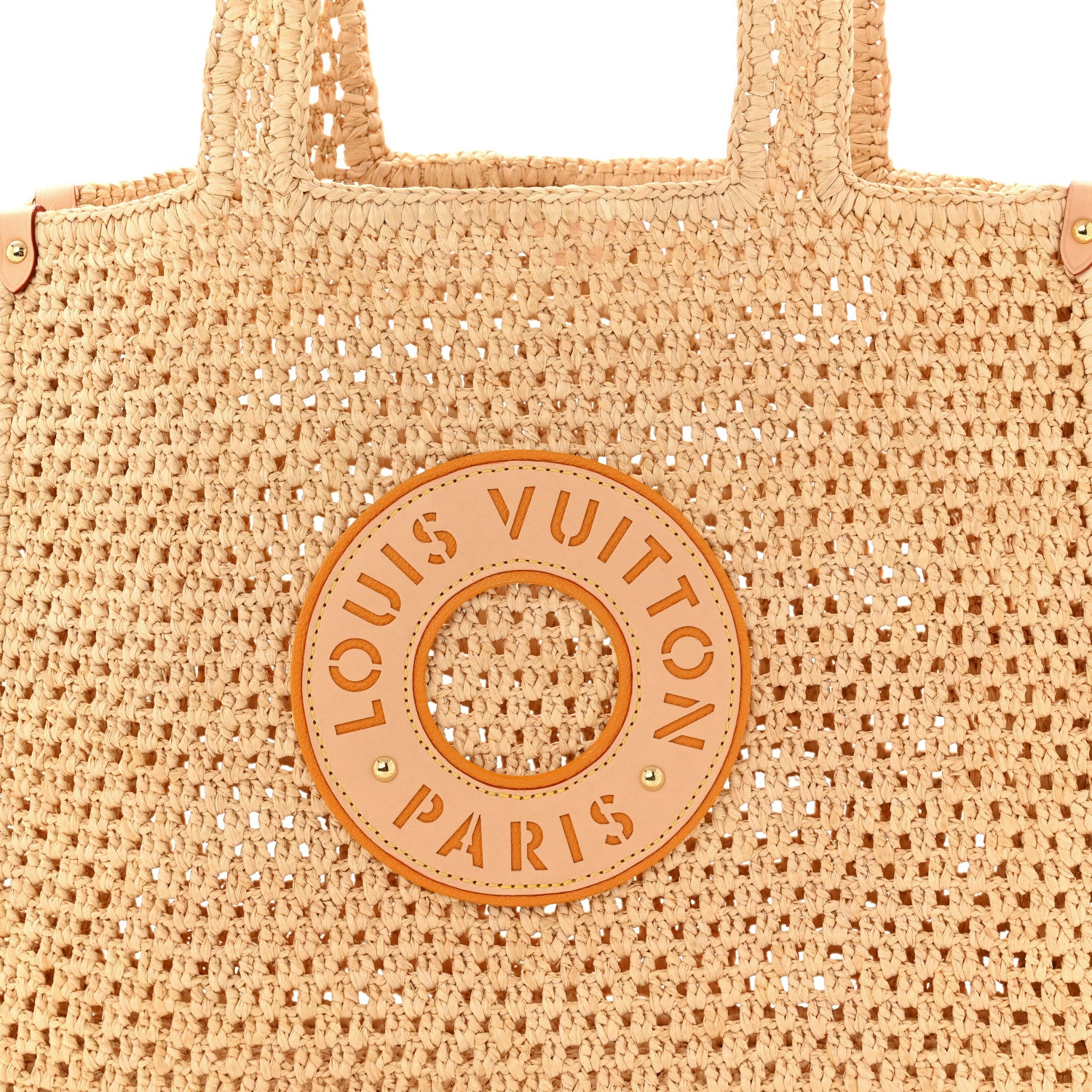 Louis Vuitton Raffia Calfskin By The Pool OnTheGo MM Natural 7 of 9