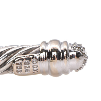 David Yurman Sterling Silver 18K Yellow Gold Diamond 5mm Cable Classics Bracelet 3 of 5