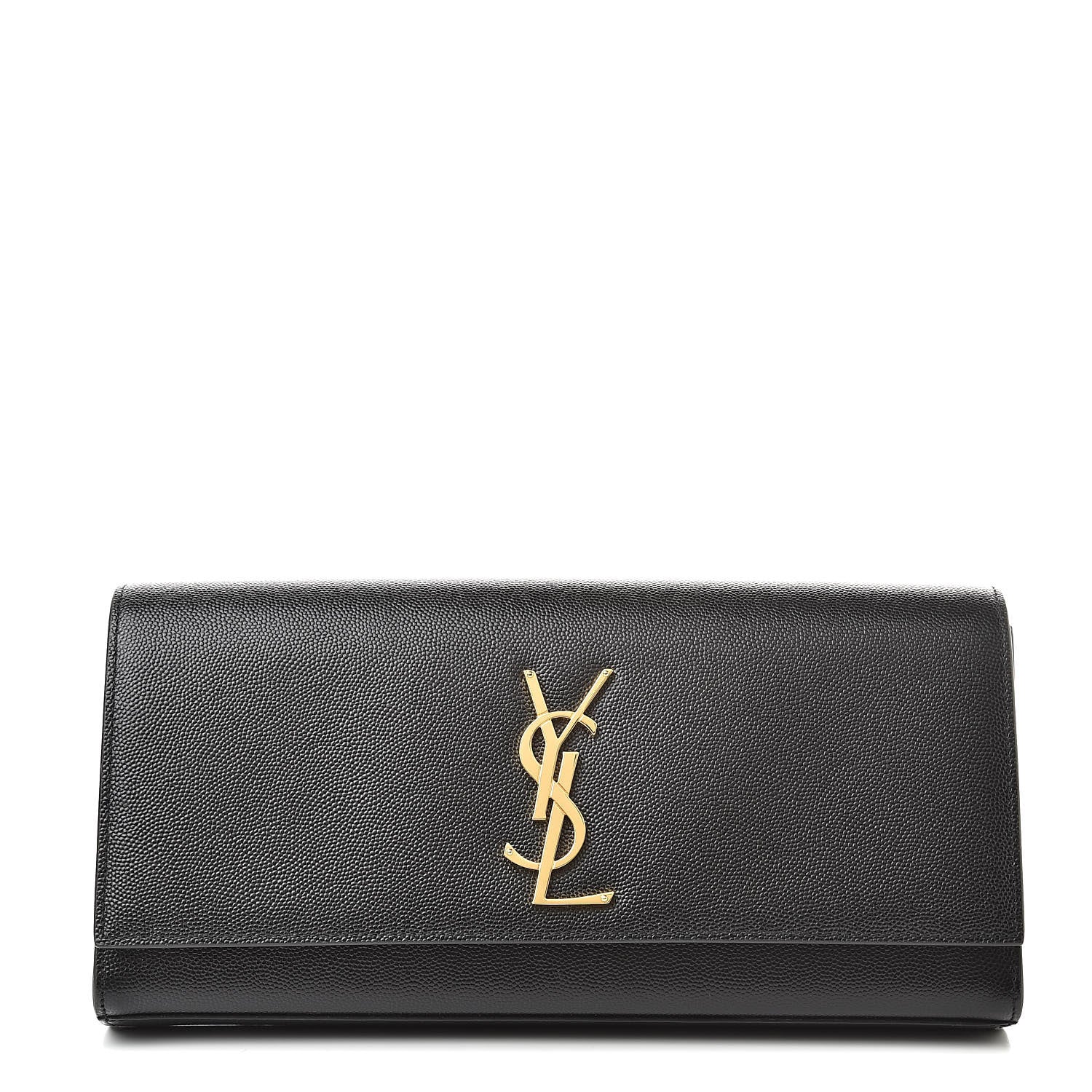 Saint Laurent Grain De Poudre Monogram Cassandre Clutch Black 1 of 8