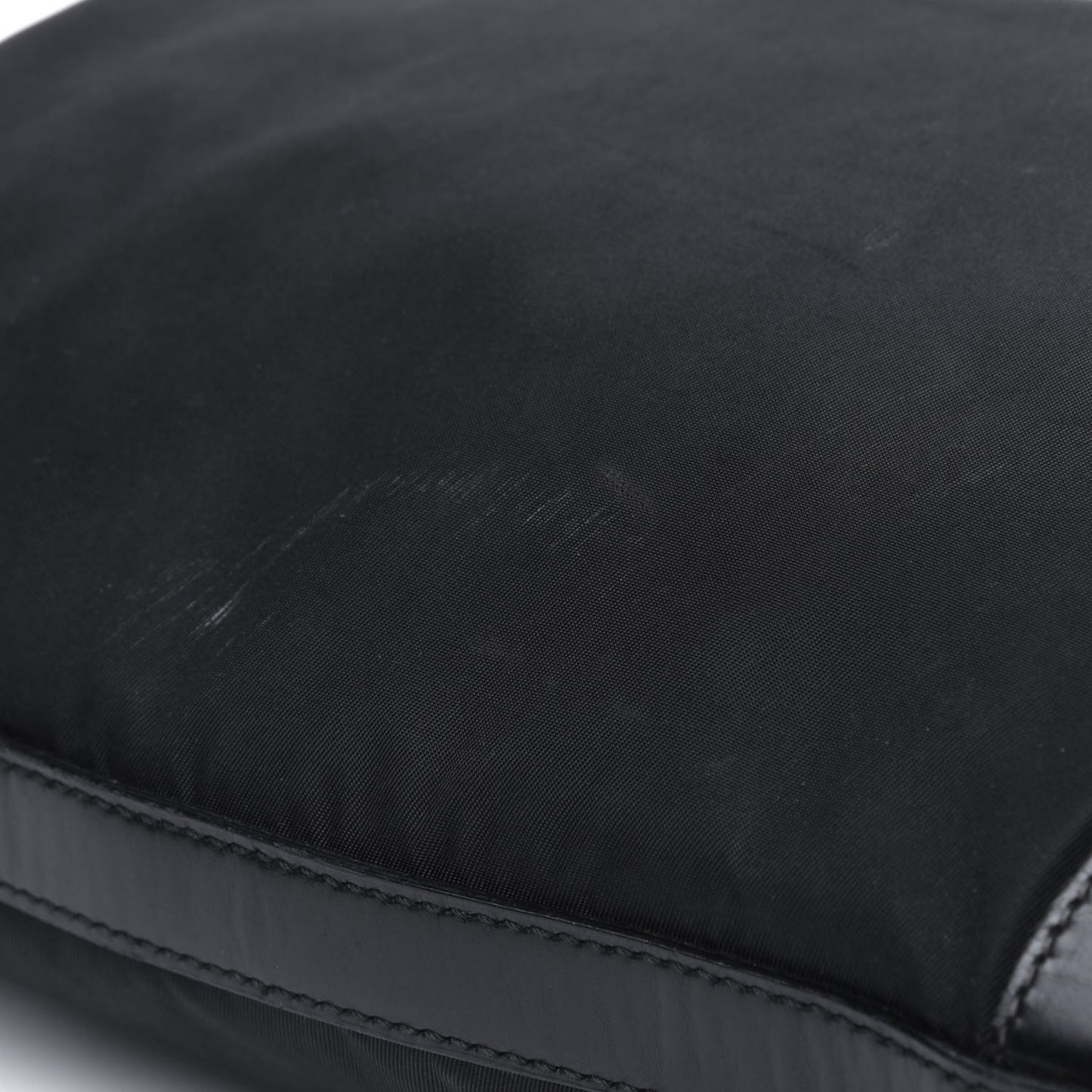 Tessuto Nylon Calfskin Flat Messenger Bag Black