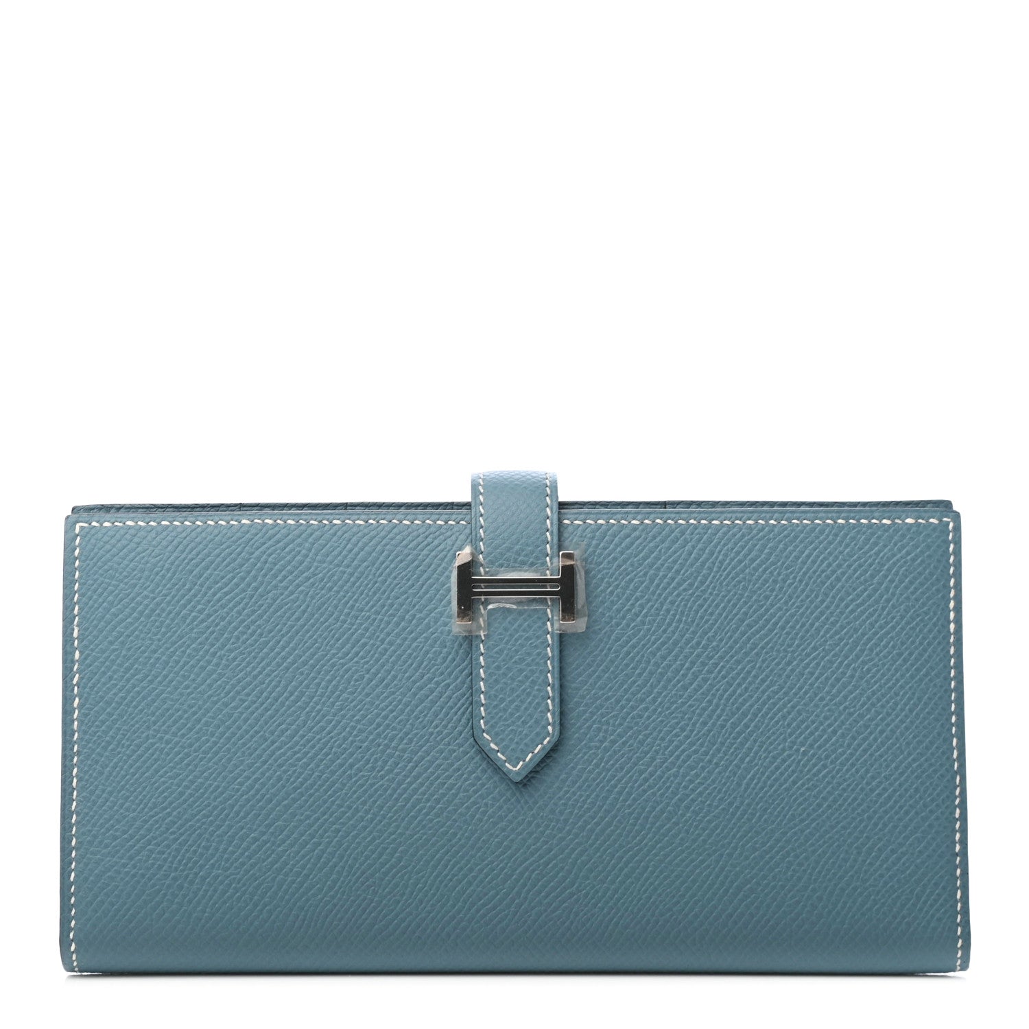 Hermes Epsom Bearn Gusset Wallet Blue Jean 1 of 6
