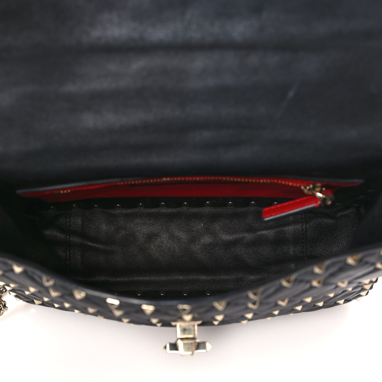 Valentino Garavani Lambskin Medium Rockstud Spike Shoulder Bag Black 5 of 8