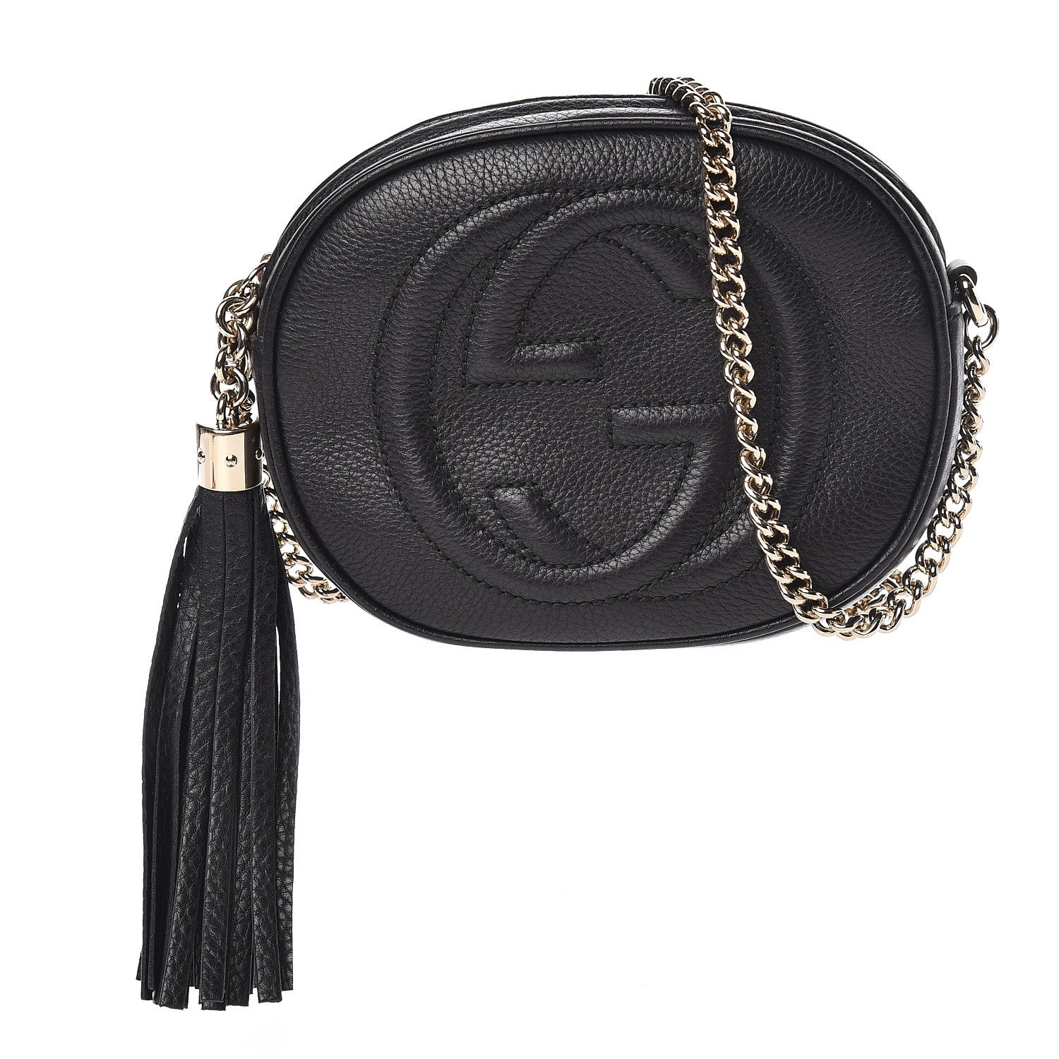 Gucci Pebbled Calfskin Mini Soho Chain Bag Black 1 of 9