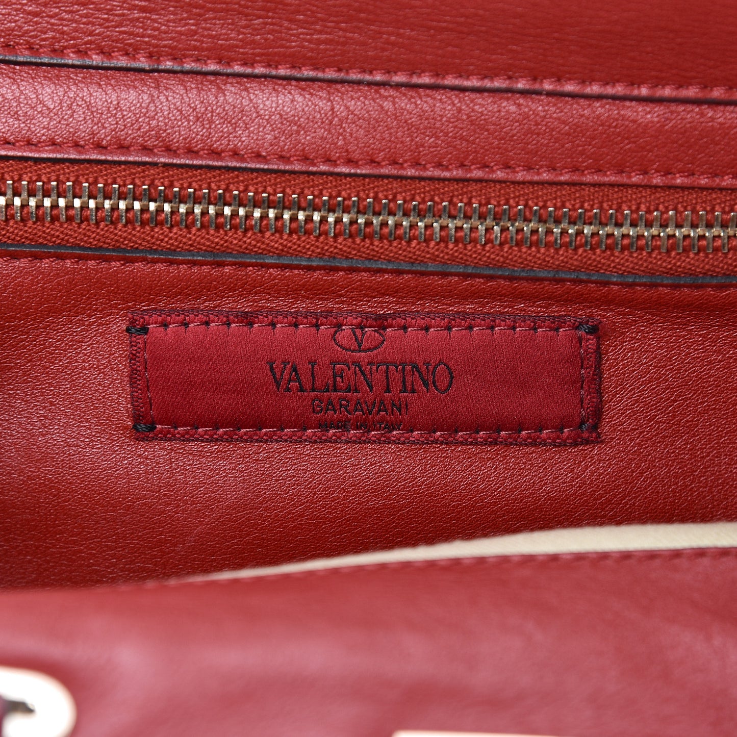 Vitello Small Rockstud Tote Rosso Valentino