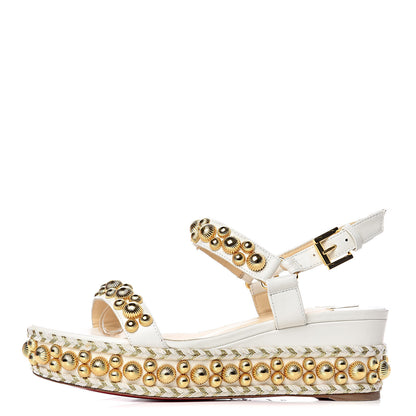 Christian Louboutin Shiny Nappa Rondaclou 60 Platform Sandals 37 Latte 1 of 8