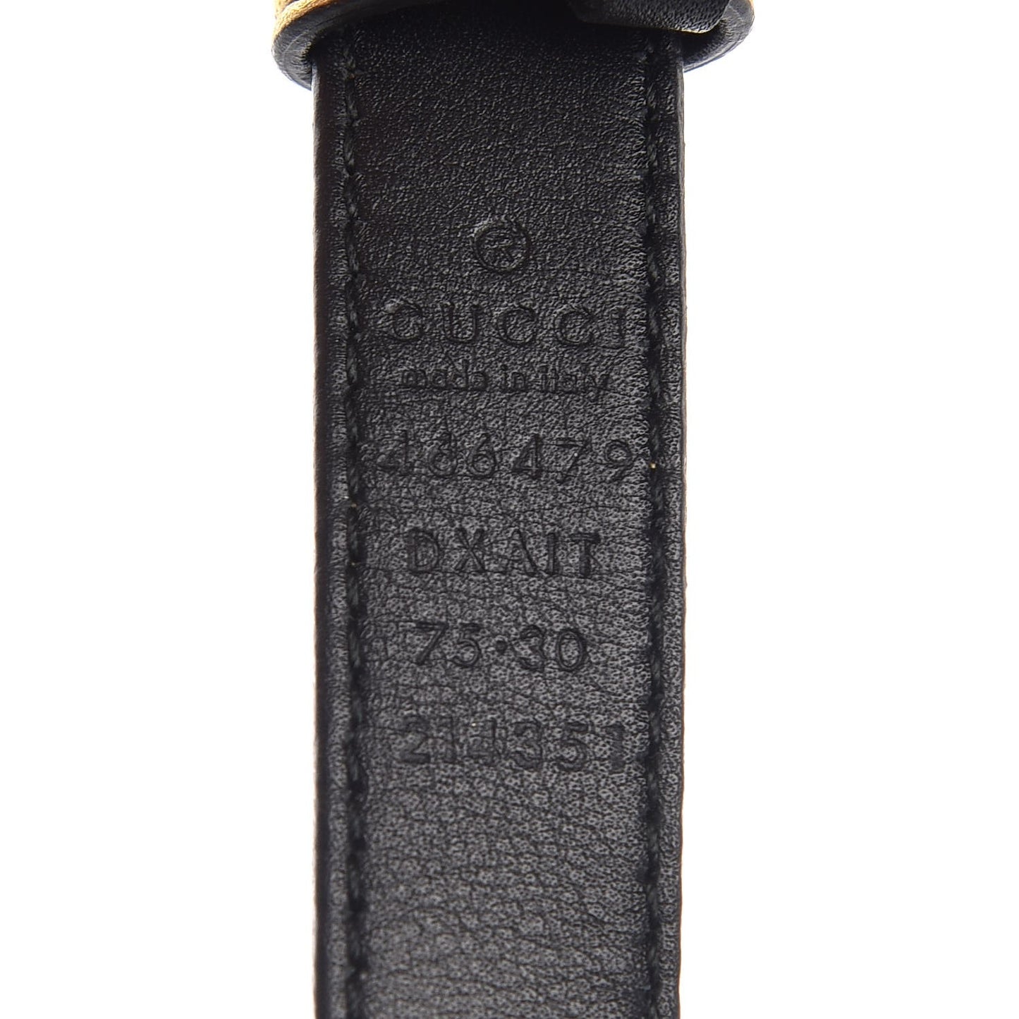 Calfskin Crystal Embellished Double G Belt 75 30 Gold