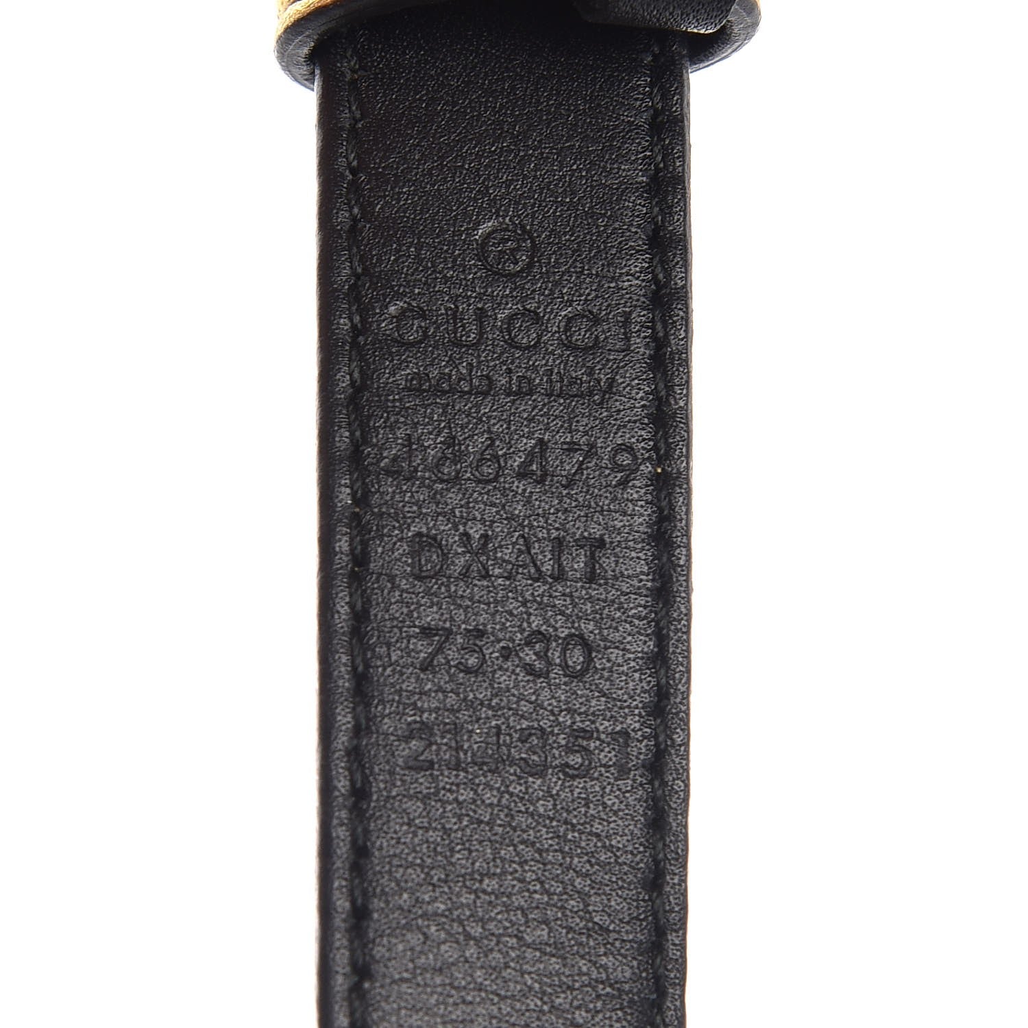 Gucci Calfskin Crystal Embellished Double G Belt 75 30 Gold 6 of 6