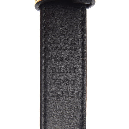 Gucci Calfskin Crystal Embellished Double G Belt 75 30 Gold 6 of 6
