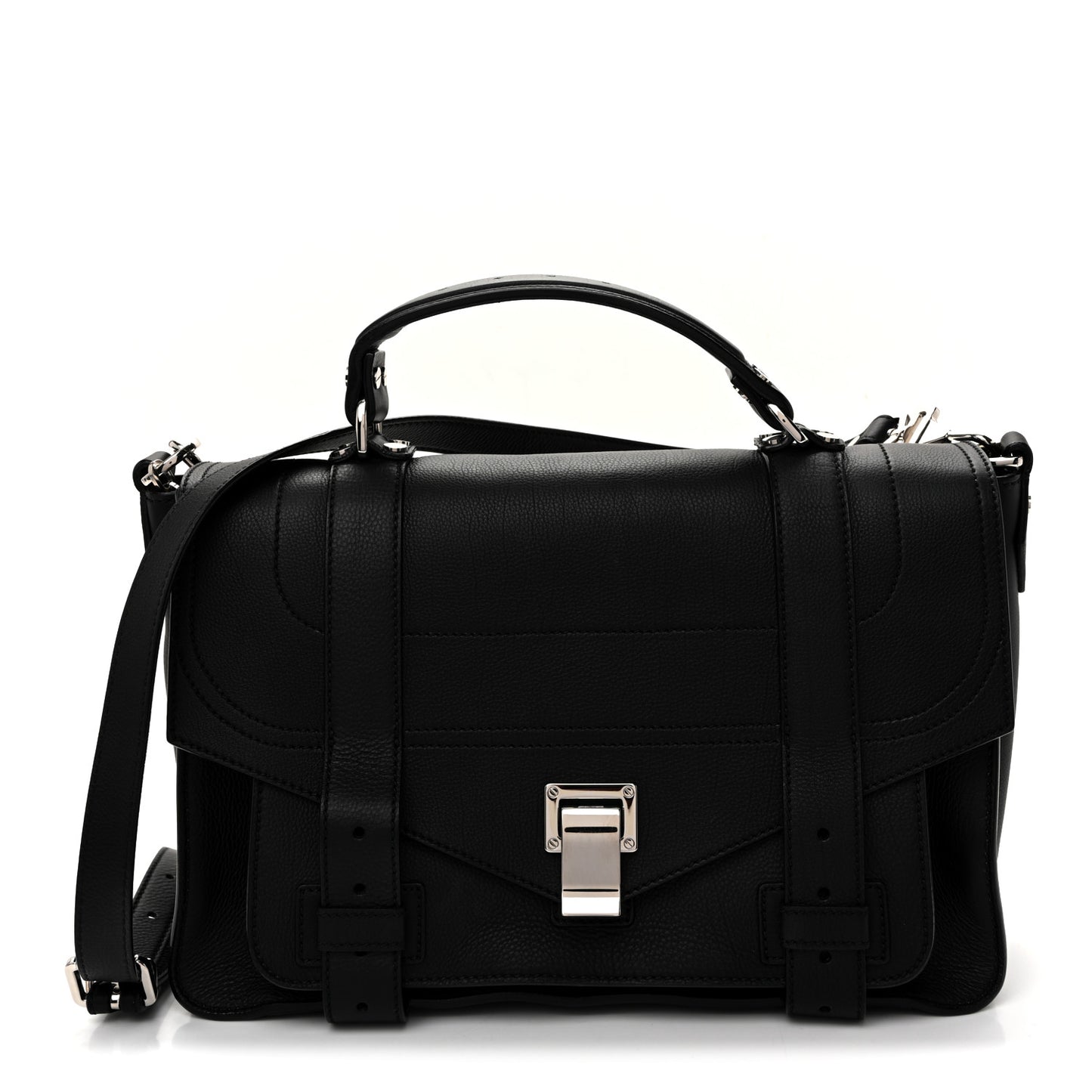 Soft Grainy Calfskin Medium PS1 Satchel Black