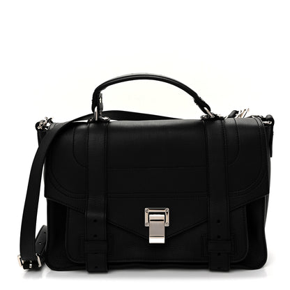 Proenza Schouler Soft Grainy Calfskin Medium PS1 Satchel Black 1 of 9