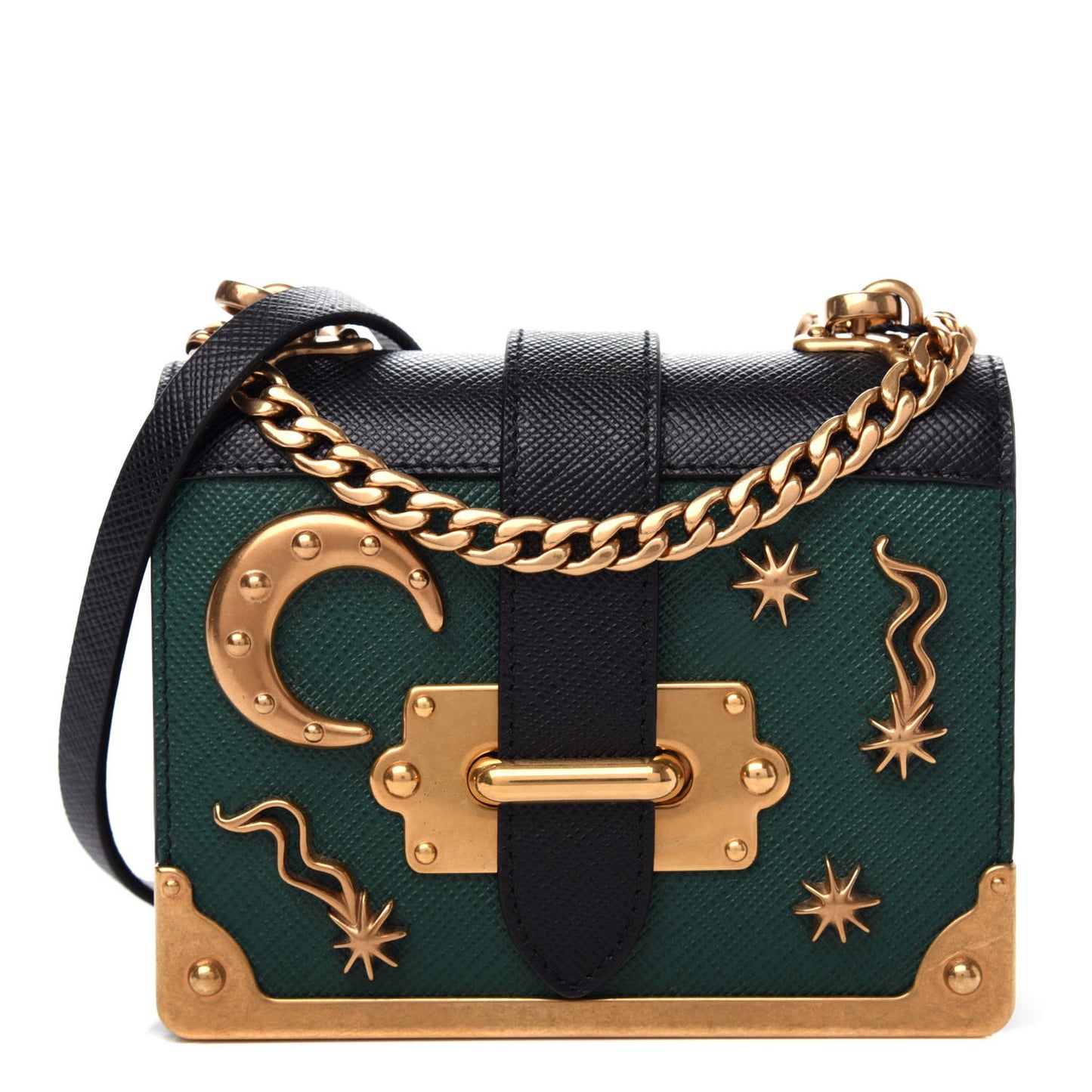 Saffiano Astrology Mini Cahier Bag Black