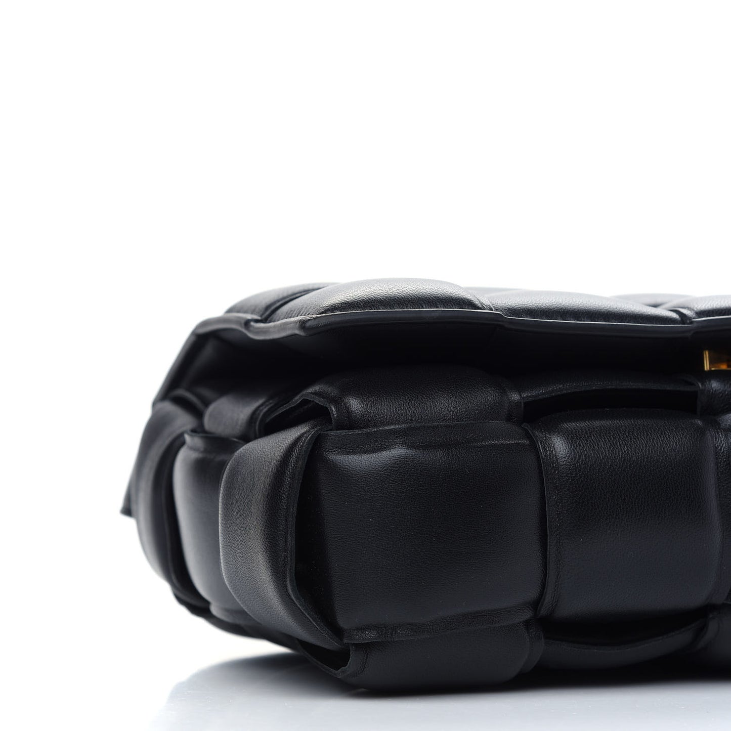 Nappa Maxi Intreccio Padded Cassette Crossbody Bag Black