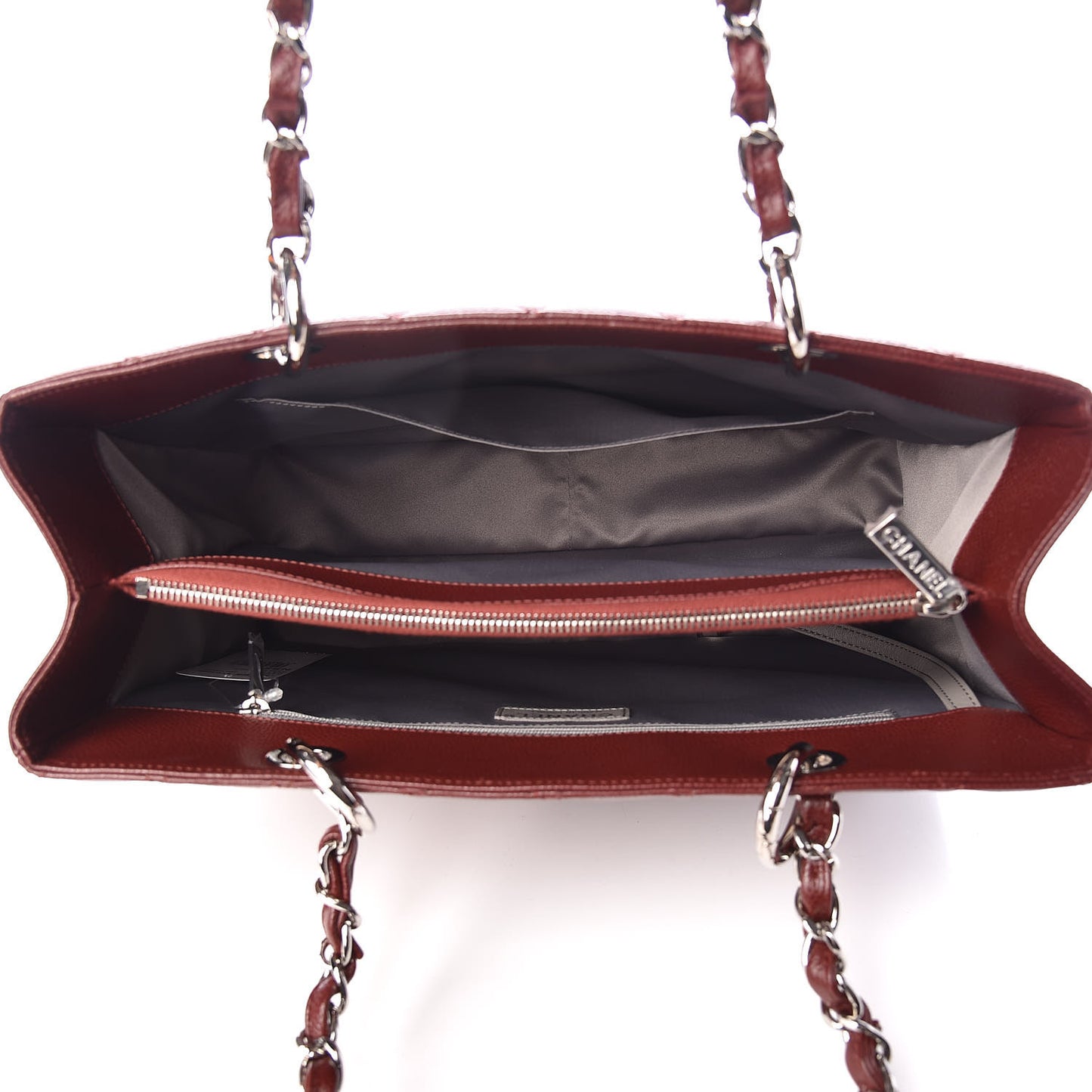 Caviar Quilted Grand Shopping Tote GST Dark Burgundy