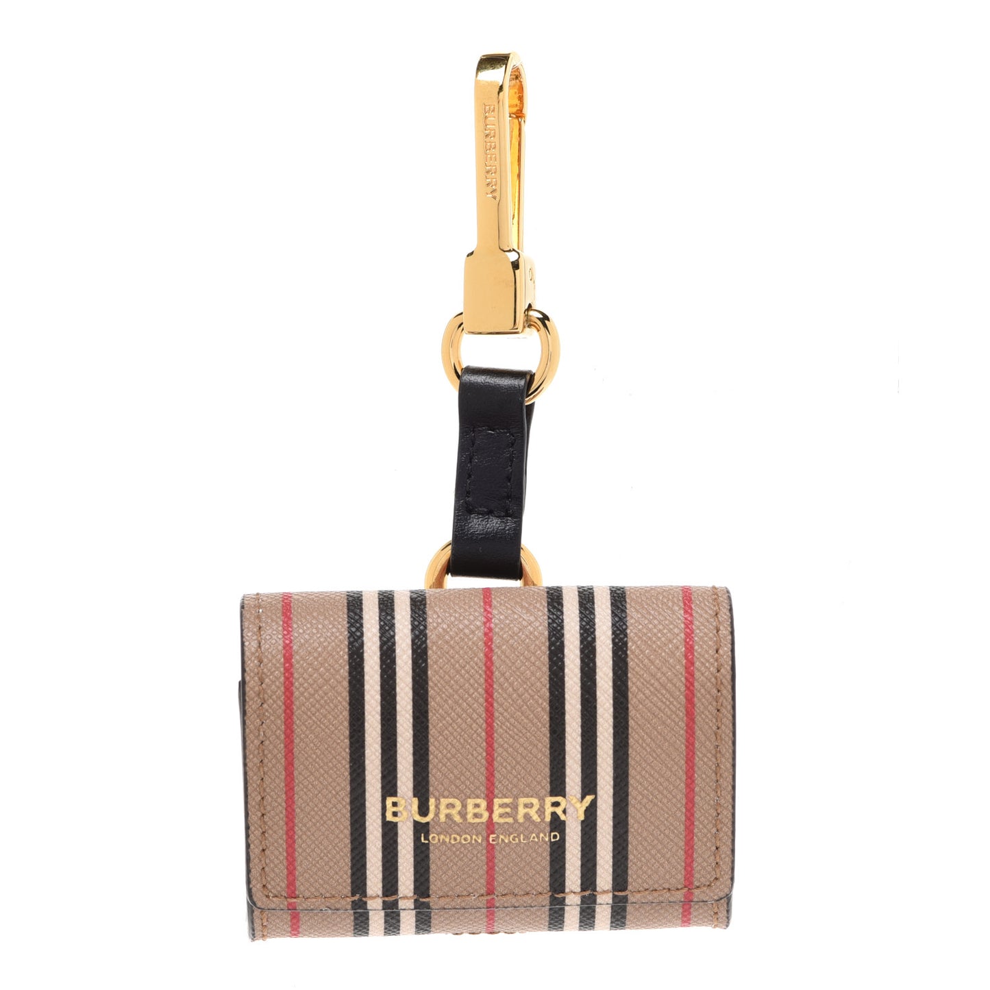 E-Canvas Calfskin Icon Stripe Airpods Pro Case Archive Beige