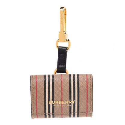 Burberry E-Canvas Calfskin Icon Stripe Airpods Pro Case Archive Beige 1 of 5