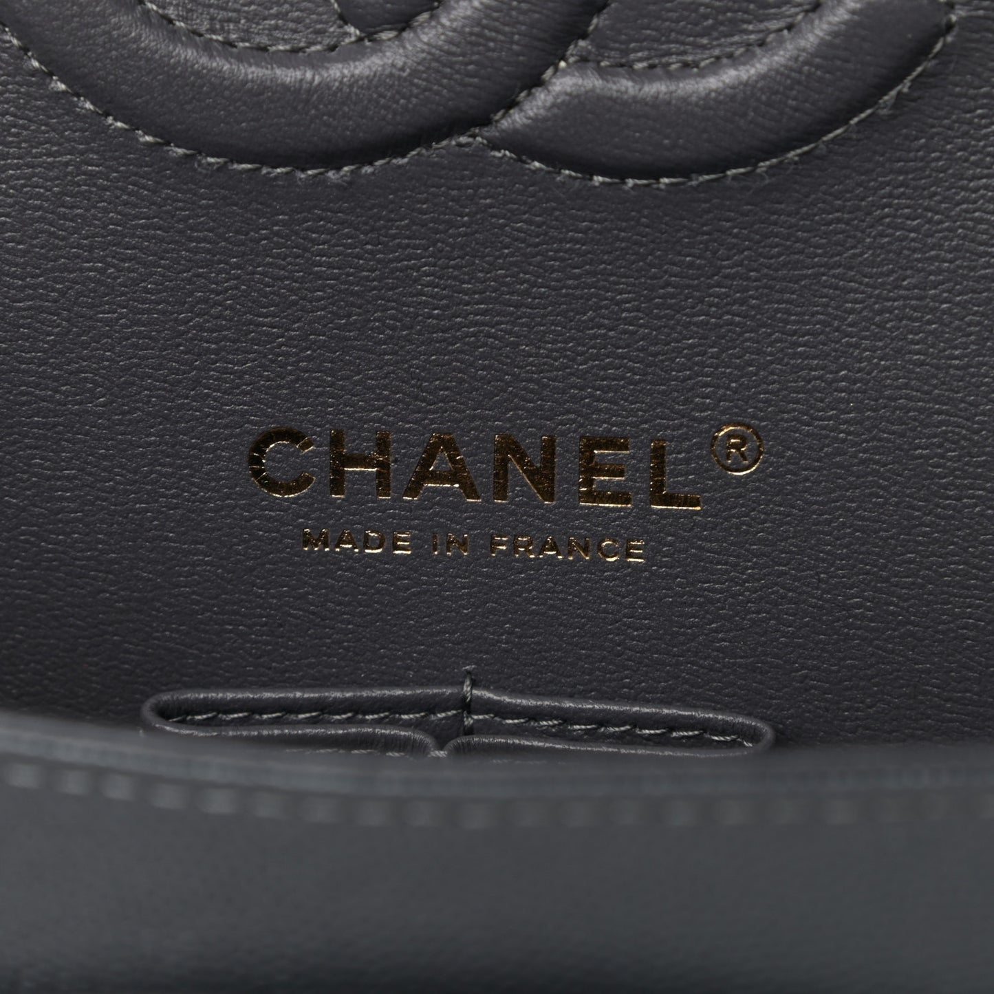 Caviar Quilted Medium Double Flap Dark Grey