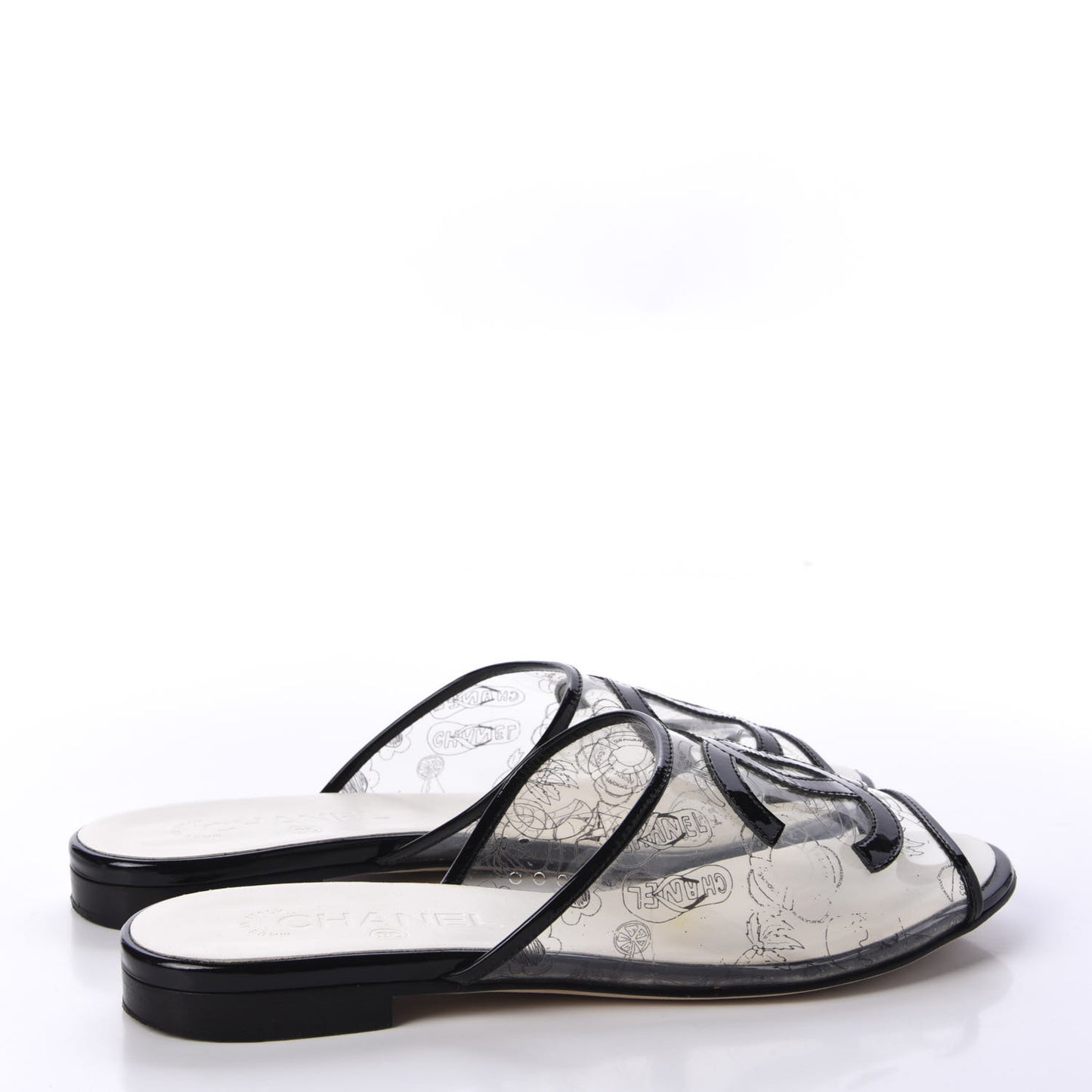 PVC Fantasy Patent CC Mules 37.5 Black