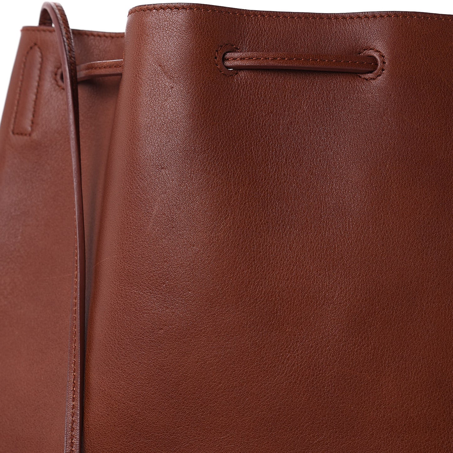 Calfskin Medium Jen Flat Bucket Bag Brown