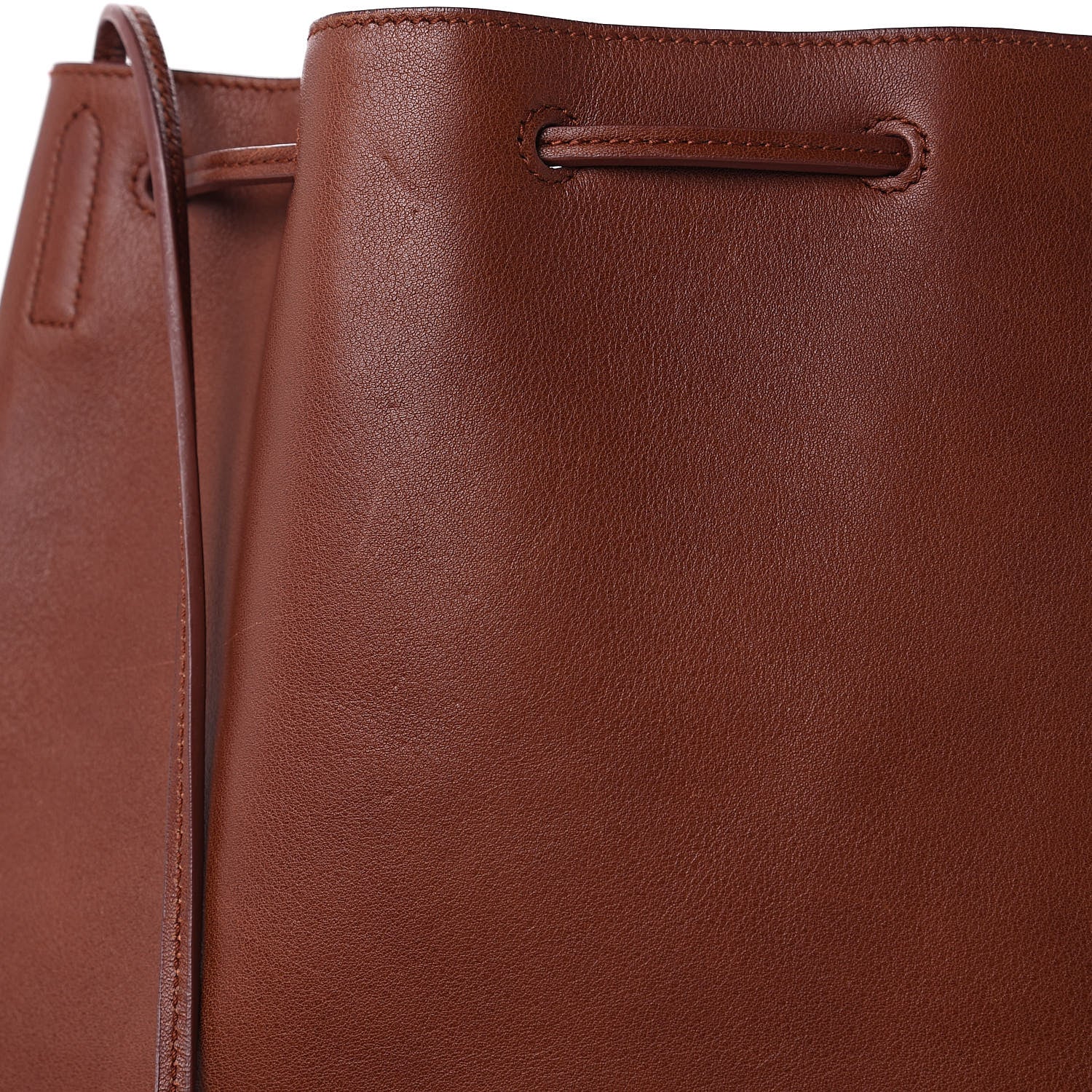 Saint Laurent Calfskin Medium Jen Flat Bucket Bag Brown 11 of 11