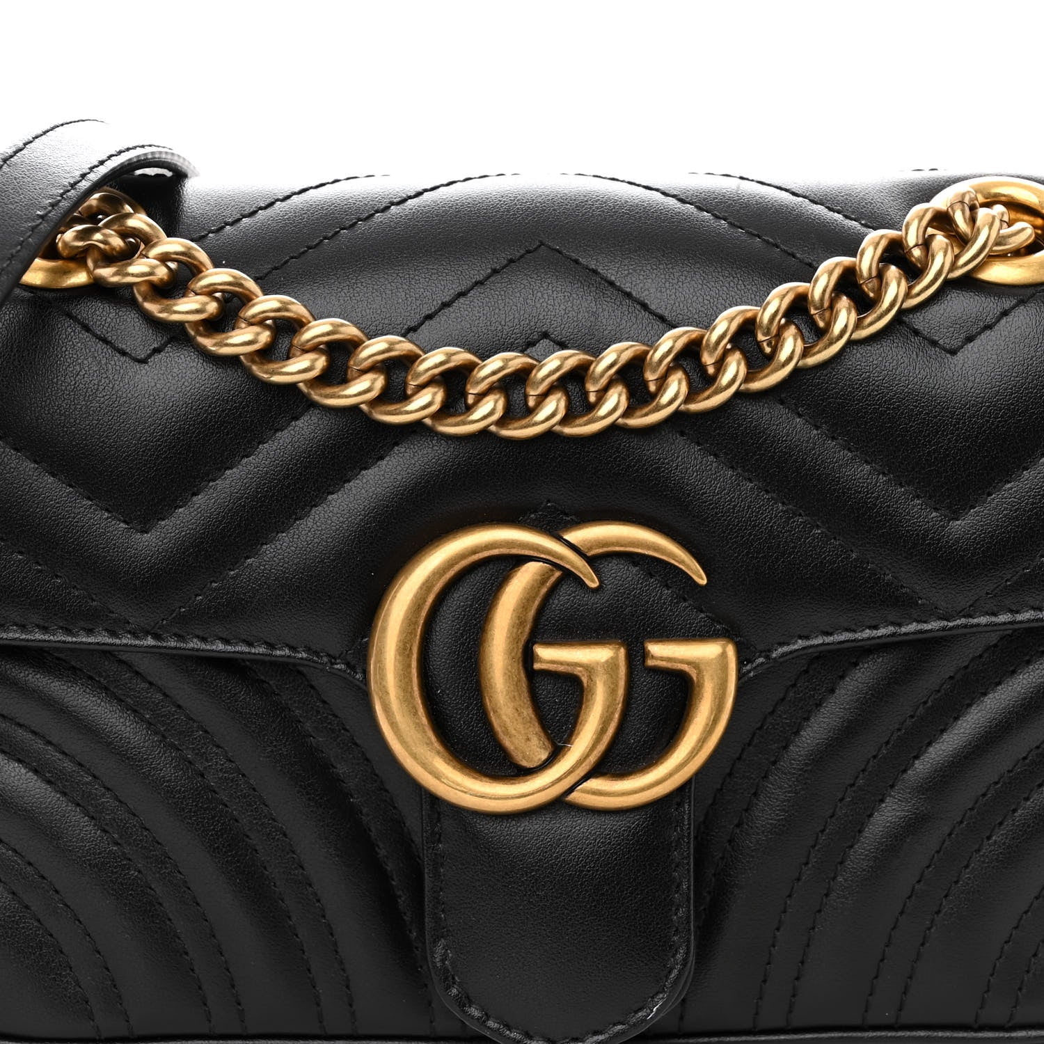 Gucci Calfskin Matelasse Mini GG Marmont Shoulder Bag Black 7 of 10