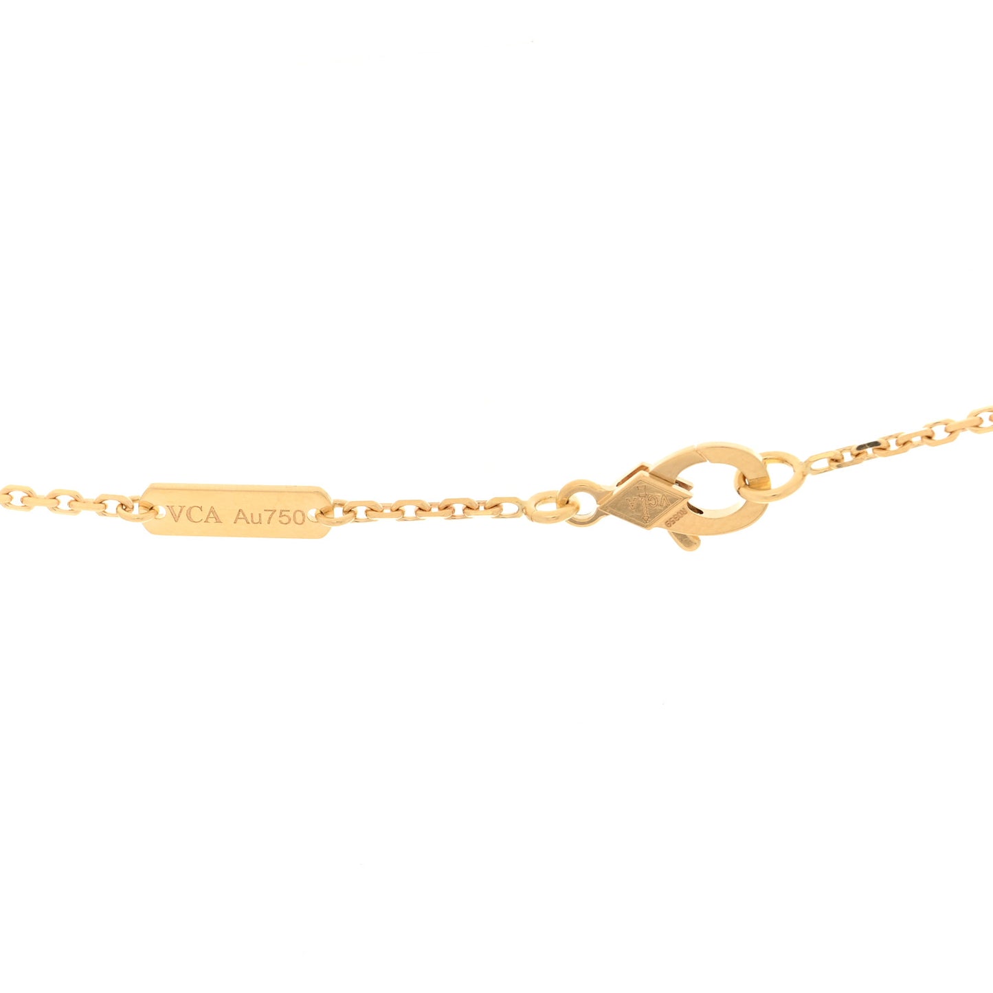 18K Yellow Gold Mother of Pearl Vintage Alhambra Pendant Necklace