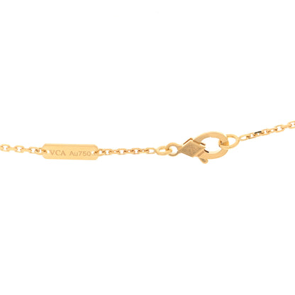 Van Cleef & Arpels 18K Yellow Gold Mother of Pearl Vintage Alhambra Pendant Necklace 4 of 5