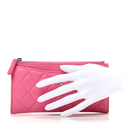 Chanel Caviar Quilted Classic Zip Pouch Pink 2 of 7