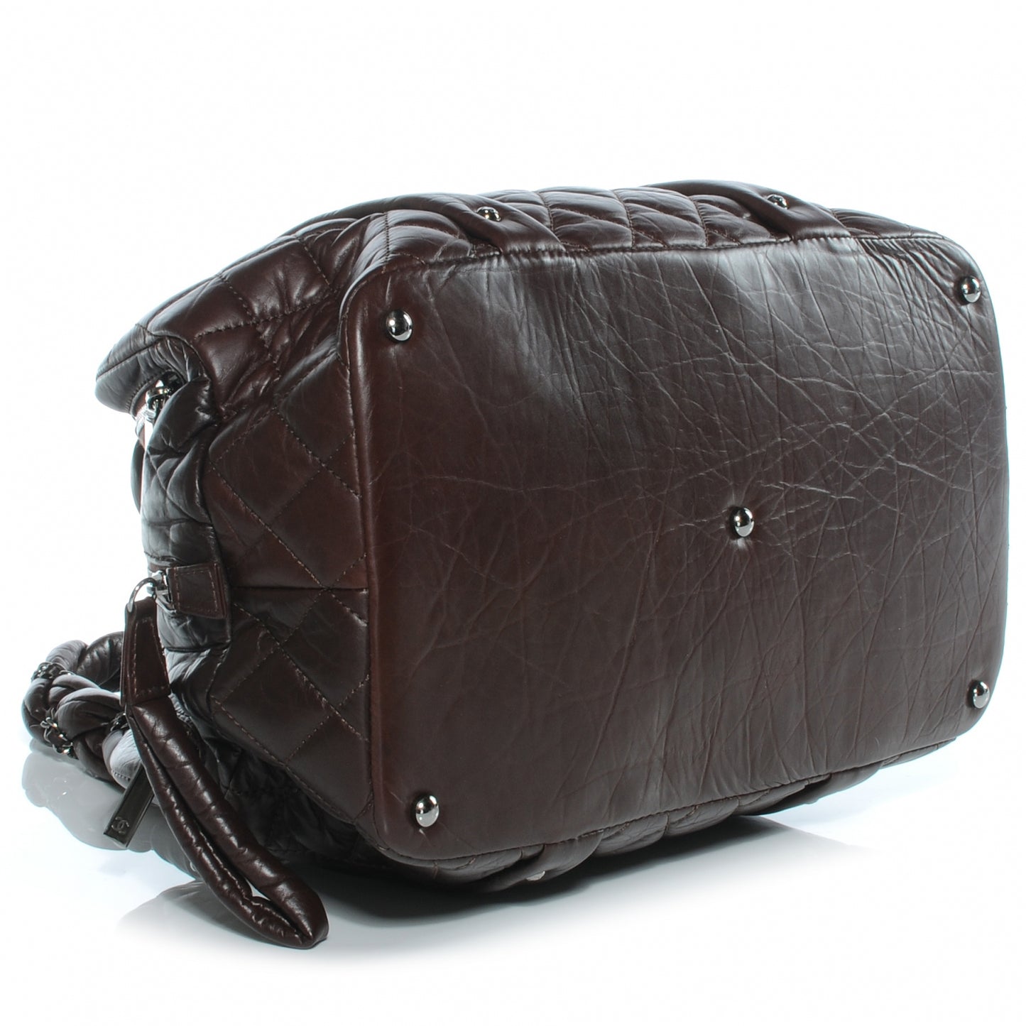 Leather Lady Braid Tote Brown