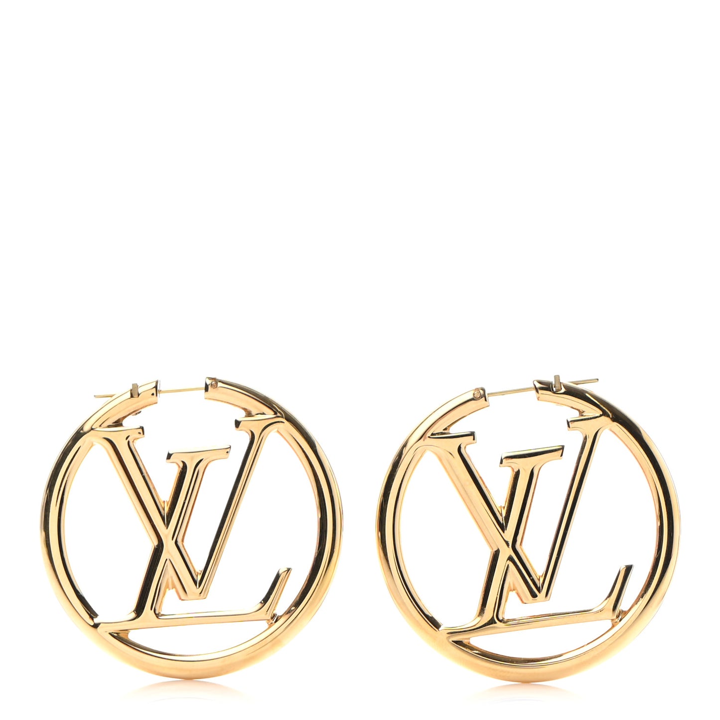 Metal Louise Hoop Earrings Gold
