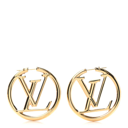 Louis Vuitton Metal Louise Hoop Earrings Gold 1 of 5