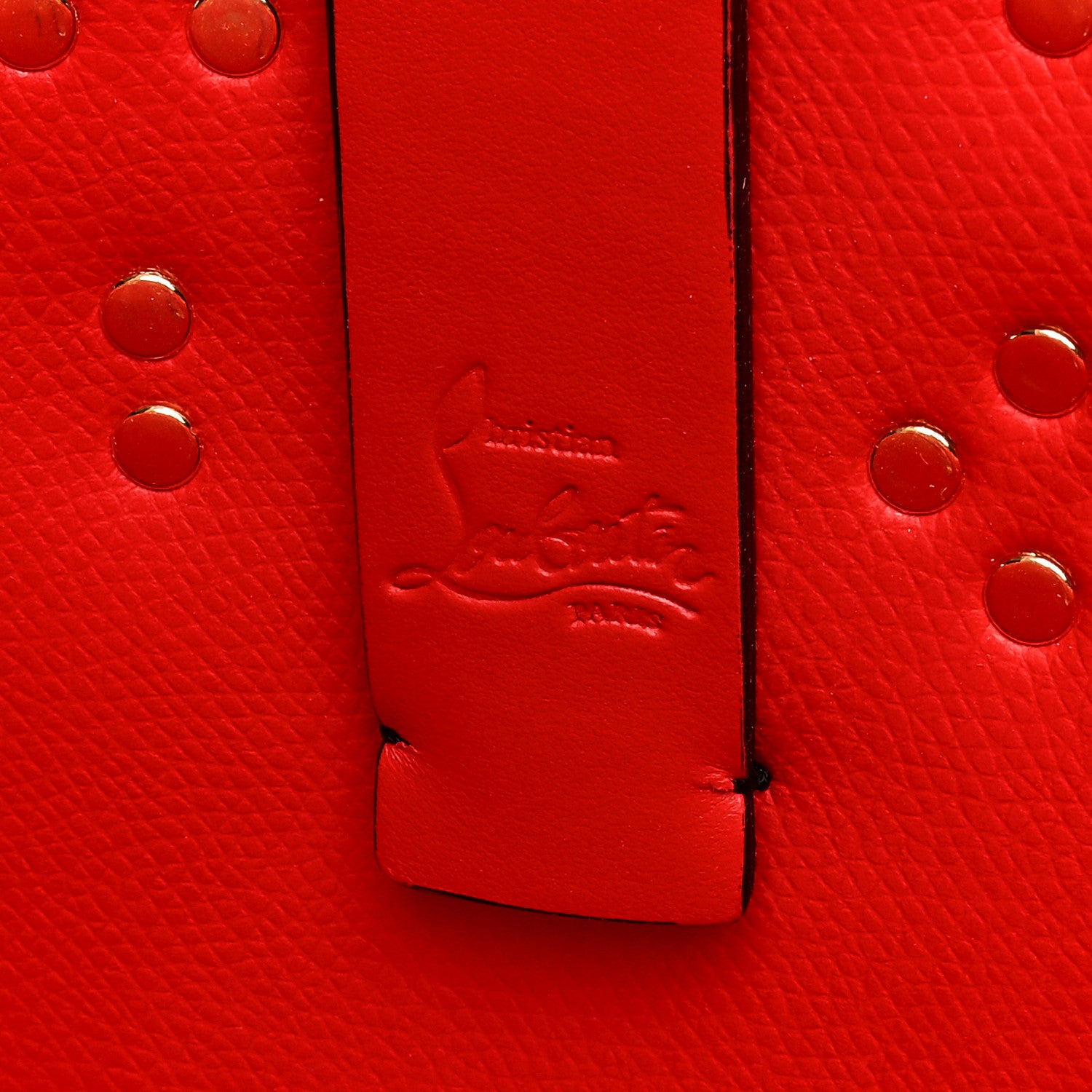 Christian Louboutin Calfskin Empire Spike Studded East West Cabata Tote Black Gold 6 of 8