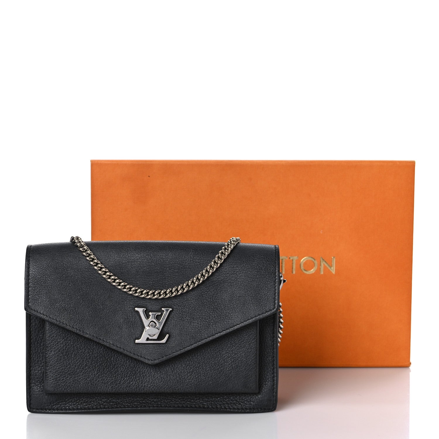 Louis Vuitton Soft Calfskin My Lockme Chain Pochette Black 9 of 9