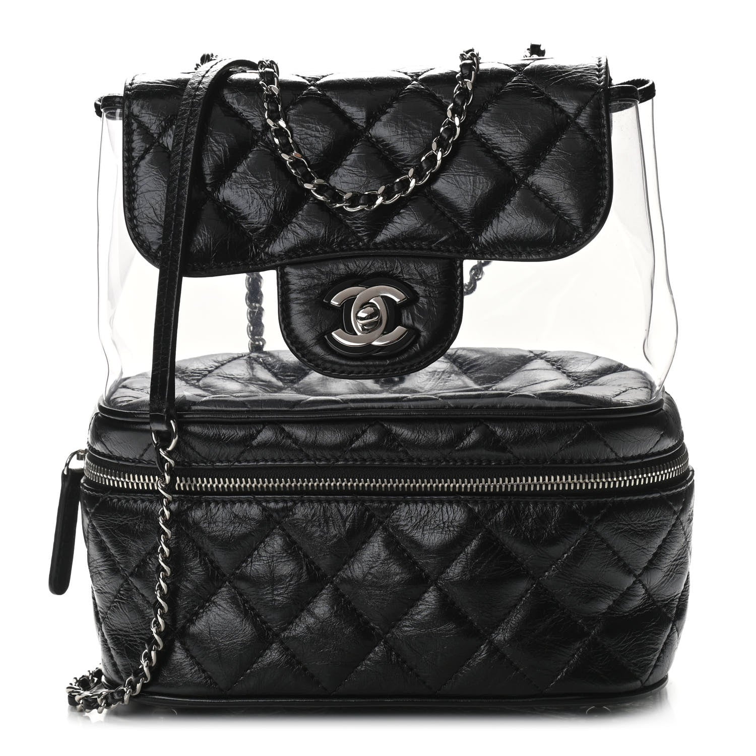 Chanel Crumpled Calfskin PVC Quilted Backpack Black 1 of 11