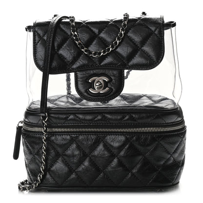Chanel Crumpled Calfskin PVC Quilted Backpack Black 1 of 11