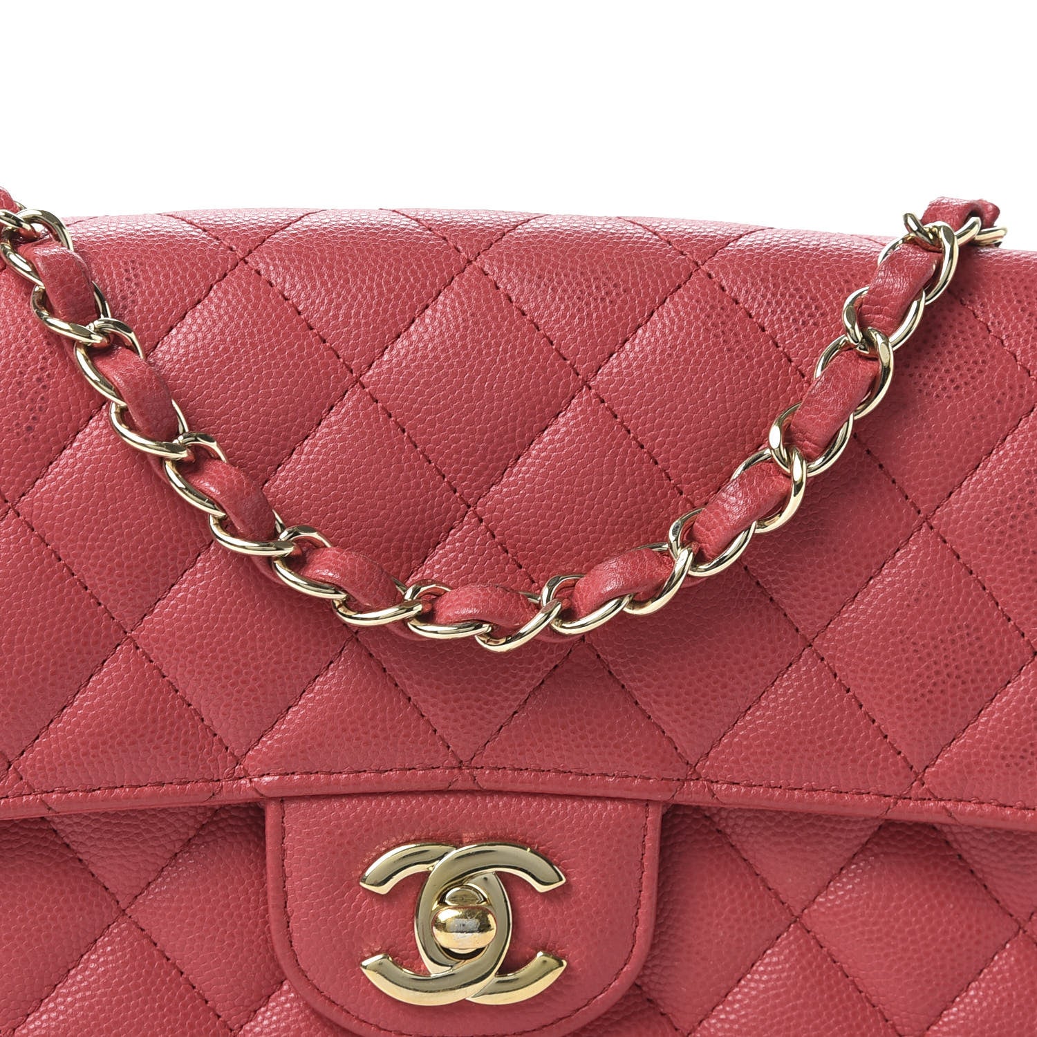Chanel Caviar Quilted Mini Rectangular Flap Red 13 of 14