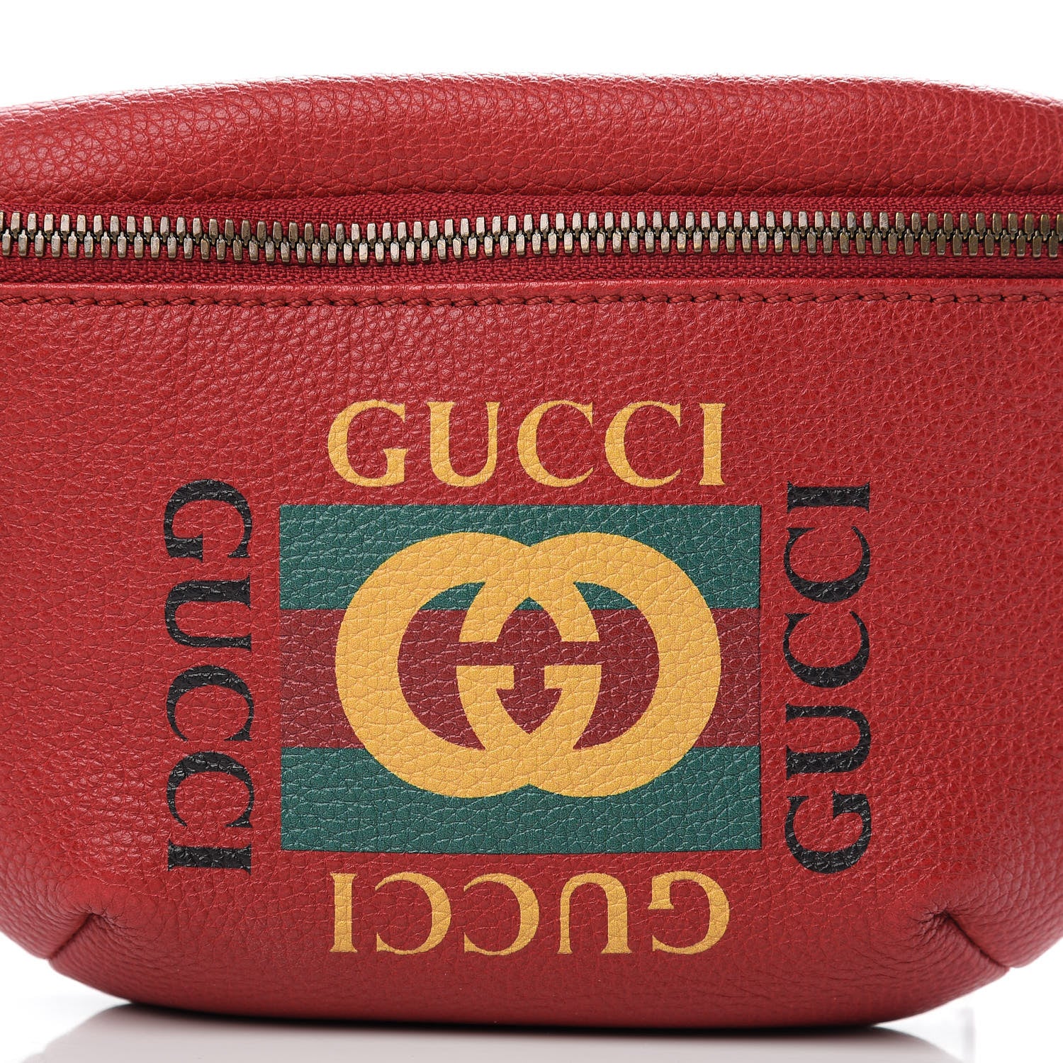 Gucci Grained Calfskin Small Logo Belt Bag Hibiscus Red 8 of 10