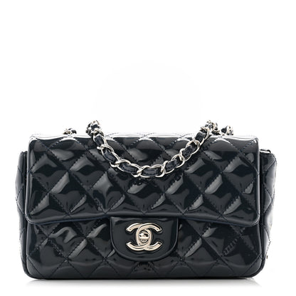 Chanel Patent Calfskin Quilted Mini Rectangular Flap Navy Blue 1 of 11