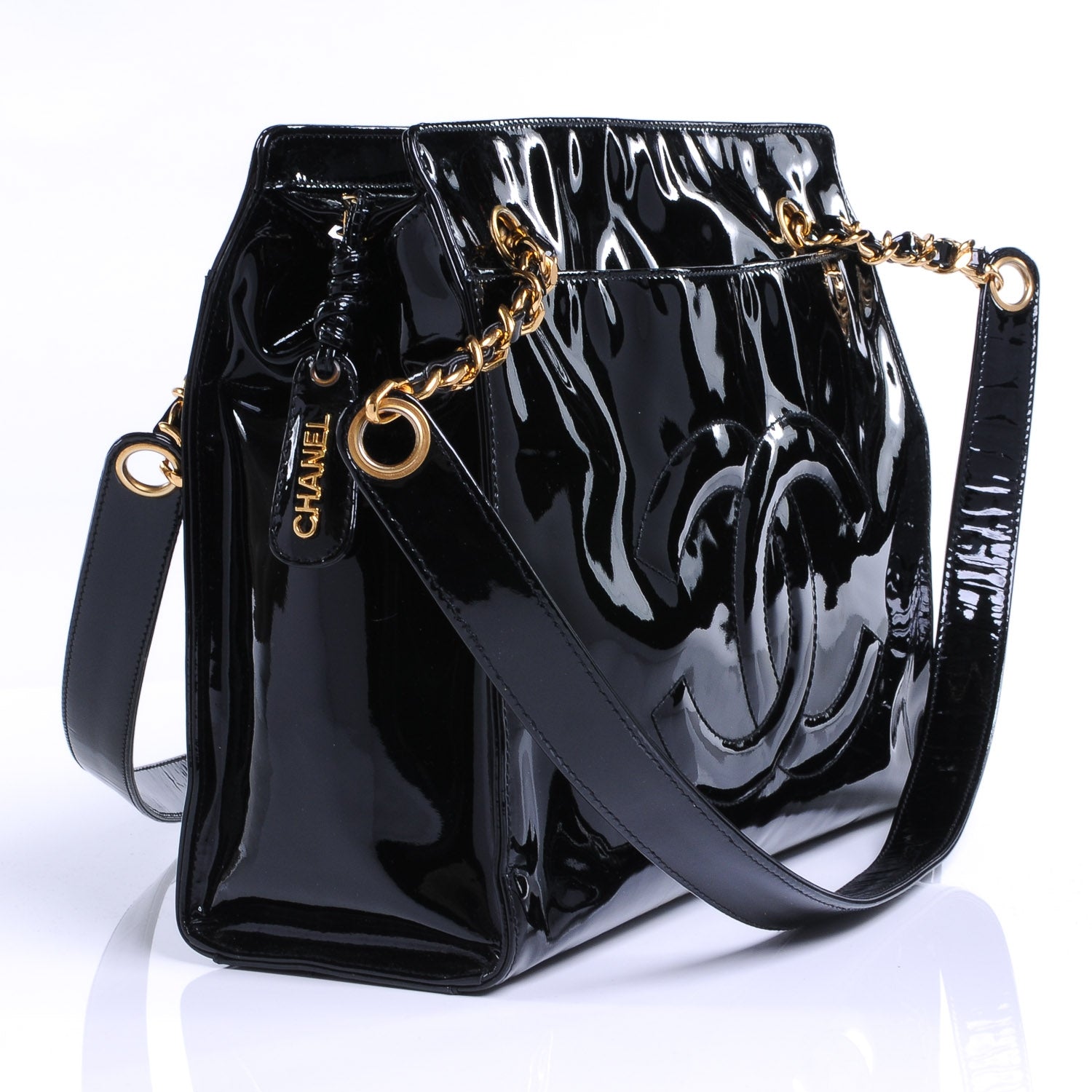 Chanel Patent CC Shoulder Bag Black 3 of 8