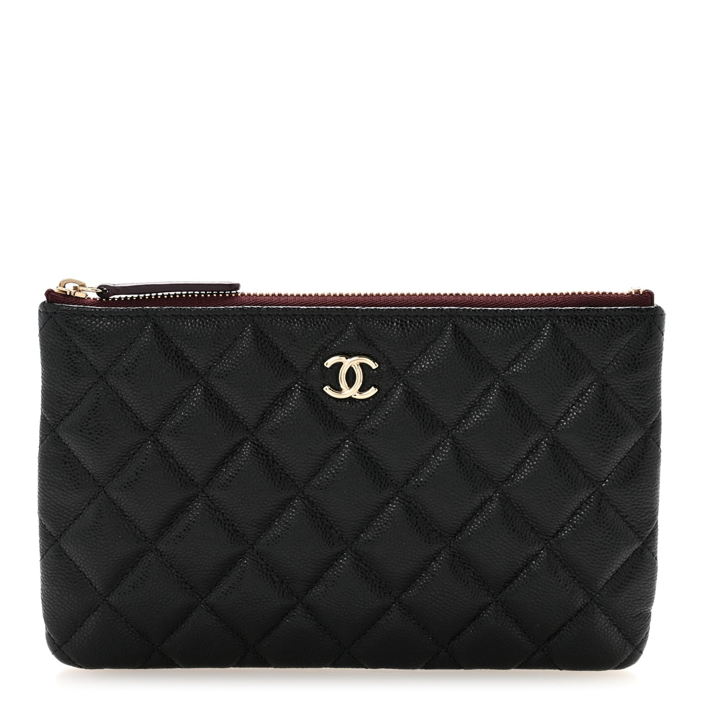 Caviar Quilted Cosmetic Case Black