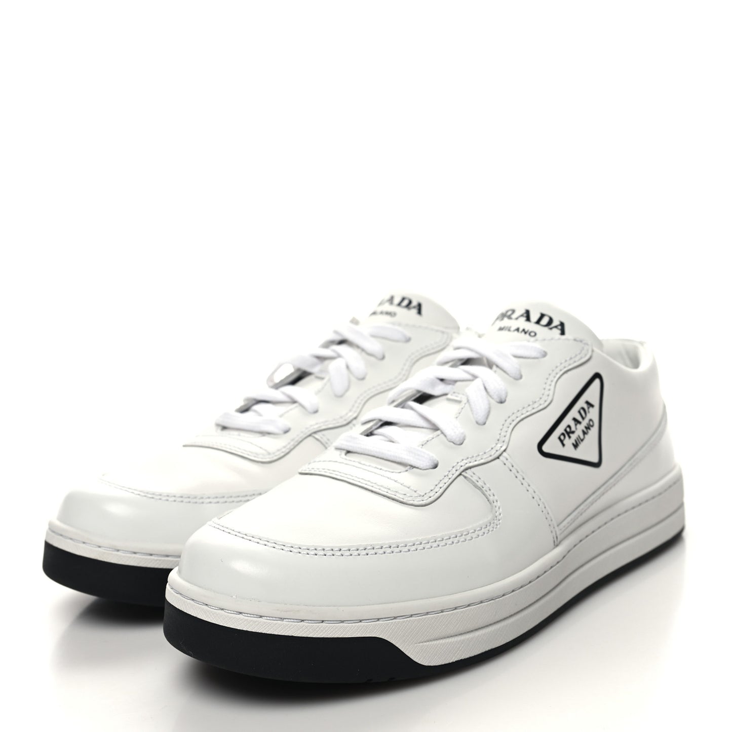 Spazzolato Rois Vitello Soft Triangle Logo Womens Low Top Sneakers 38.5 White
