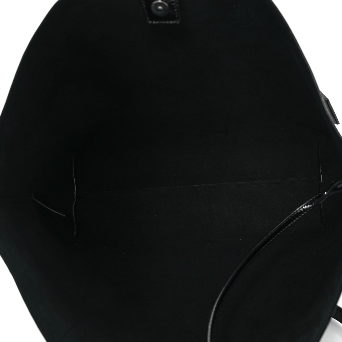 Textured Patent Large Shopping Tote Black