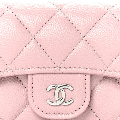 Chanel Caviar Quilted Flap Card Holder Wallet Light Pink 9 of 10